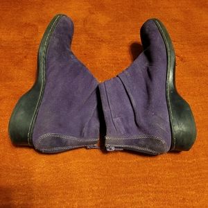 Ladies Purple Suede Ankle boots